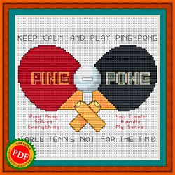 Table Tennis Cross Stitch Pattern | Ping-pong