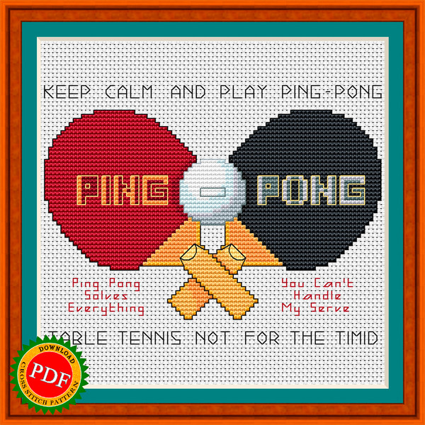 Ping-pong cross stitch pattern