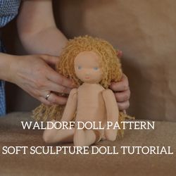 waldorf doll pattern, soft sculpture doll pattern, sewing cloth doll pattern