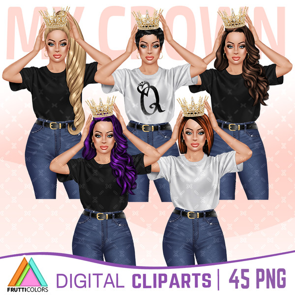 queen-girl-clipart-denim-girl-fashion-illustration-jeans-sublimation-design-printable-png-boss-girl-birthday-crown-commercial-use-с1.jpg