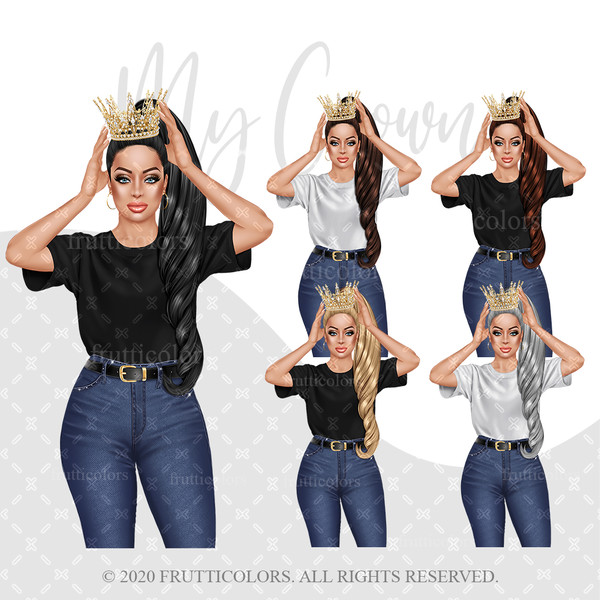 queen-girl-clipart-denim-girl-fashion-illustration-jeans-sublimation-design-printable-png-boss-girl-birthday-crown-commercial-use-с2.jpg
