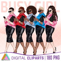 African American Boss Girl Clipart Bundle - Boss Babe PNG, Afro Woman  Illustration, Boss Babe Digital Planner Stickers