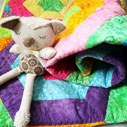 OOAK batik hexagon baby quilt, Cotton handmade baby blanket, Summer baby play mat, Baby shower gift unisex