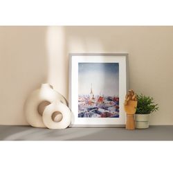 old town watercolor printable files