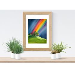 Rainbow watercolor printable files