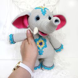 Crochet elephant pattern PDF in English  Amigurumi stuffed elephant toy