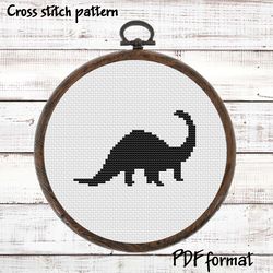 Dinosaur Cross Stitch Pattern, Silhouette Cross Stitch, Dino Pattern, Cute Cross Stitch Pattern, Easy Xstitch
