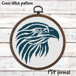 Eagle Cross Stitch Pattern PDF, Mandala Cross Stitch Pattern Modern, Tattoo Xstitch Chart, Tribal bird cross stitch