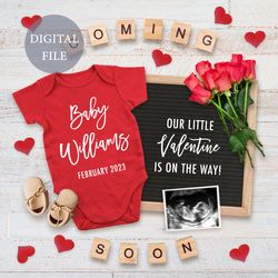 Personalised Valentine day digital pregnancy announcement for social media