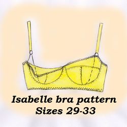 Nursing bra sewing pattern plus size, Isabelle, Sizes 29-33, Nursing clothes pattern, Cotton bra sewing pattern