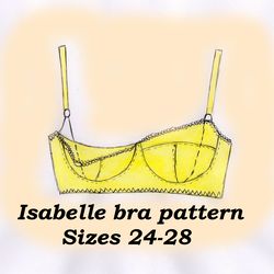 Nursing bra sewing pattern, Isabelle, Size24-28, Nursing bra pattern, Postpartum pattern, Sewing pattern for nursing mom
