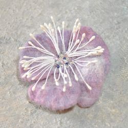 Violet flower/Felt flower brooch/Flower boutonniere/Felted brooch/Felt flower