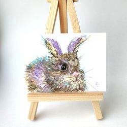 Rabbit painting watercolor original art watercolor ACEO