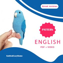 Crochet blue parrotlet pattern