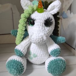 plush toy, crochet unicorn toy, amigurumi unicorn