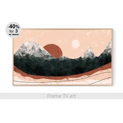 Frame TV art, Frame TV art landscape abstract mountain, Frame TV art boho, Samsung frame TV art download 4K | 004