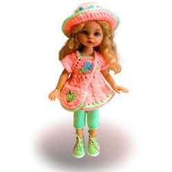 a07 outfit for 13" dolls little darling effner, wellie wishers american girls, ruby red, paola reina. pink summer kit