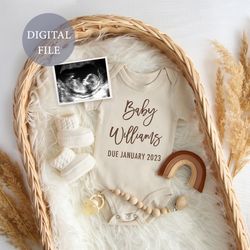 personalised rainbow digital pregnancy announcement gender neutral for social media