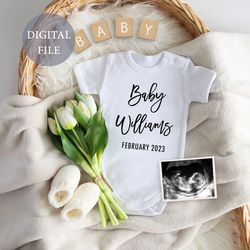 gender neutral digital pregnancy announcement for social media personalised