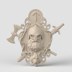3D Model STL CNC Router file 3dprintable Thor Panel with Wolf