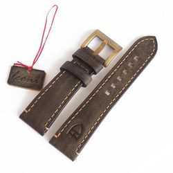 Gray / Khaki Watch Strap for Tudor, genuine leather watchband