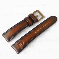 Brown Watch Strap for Tudor, genuine leather watchband, vintage style
