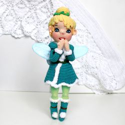Fairy doll crochet pattern Amigurumi doll winter clothes pattern PDF in English