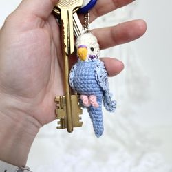 Budgie keychain crochet pattern  Amigurumi budgie bird pattern PDF in English