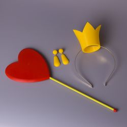 3D Printed Queen Of Hearts (Red Queen) Cosplay Costume accessories