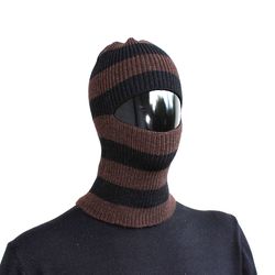 Balaclava striped, Striped ski mask, Balaclava hat, knit balaclava