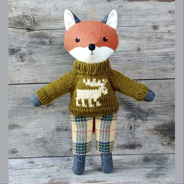 Red fox boy, handmade wool fox, stuffed animal doll - Inspire Uplift