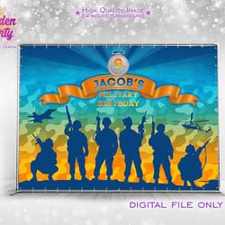 military backdrop, soldier birthday, army party, camo party supplies