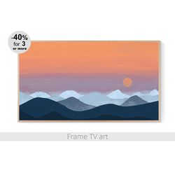 frame tv art landscape, frame tv art mountain boho, frame tv art abstract modern, samsung frame tv art download 4k | 032