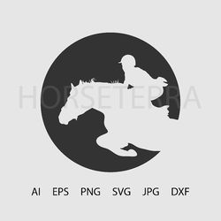 Silhouette images rider on horse for you design. SVG file. Print file. File for Cricut