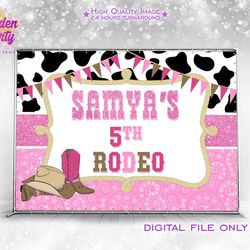 Cowgirl party backdrop, Rodeo girl birthday, Pink cowboy party, Cowgirl birthday