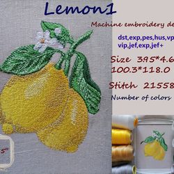 Lemon1 4x5 DIGITAL  Embroidery Design