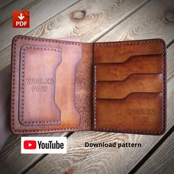Leather pattern - Big vertical bifold wallet. BF6