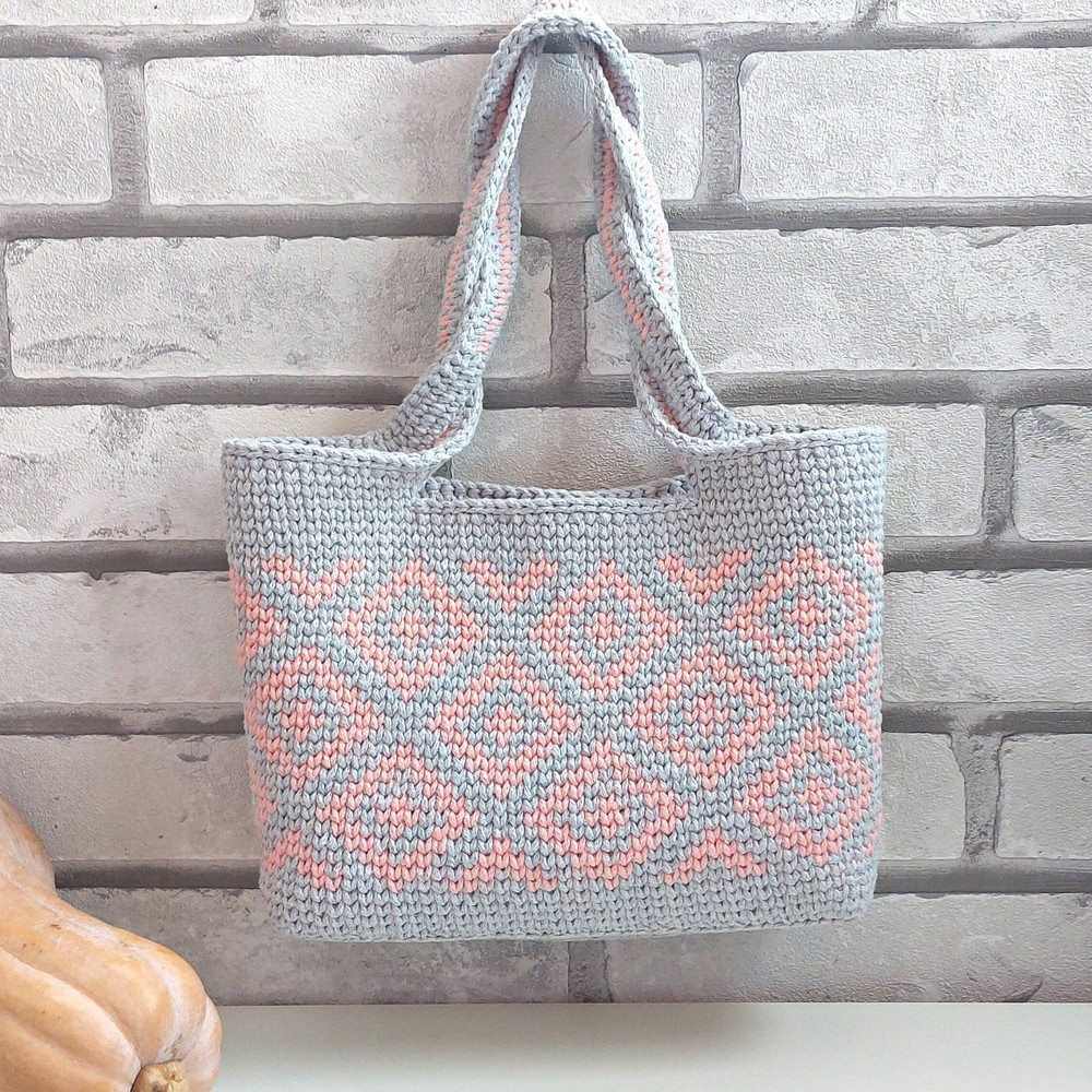 Stylish custom designer tote bag Woven by hand from eco yarn grocery bag Reusable grocery bag Farmers market shopping bag Top handle bag.jpg