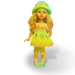 a08 outfit for 13" dolls little darling effner, wellie wishers american girls, ruby red, paola reina. rainbow summer kit