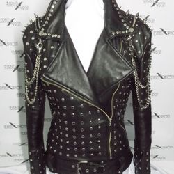 studded leather jacket classic