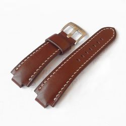 Brown Watch Strap for ORIS Aquis, genuine leather watchband