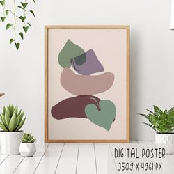Abstract tropical boho digital poster printable
