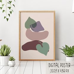abstract tropical boho digital poster printable