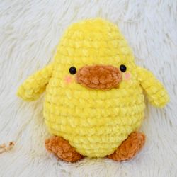 PDF pattern Crochet plush duck Chunky duckling tutorial