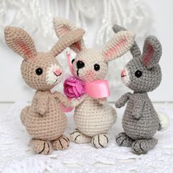 Bunny keychain pattern crochet  Amigurumi bunny toy pattern PDF in English