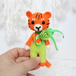 Tiger keychain pattern crochet Amigurumi tiger toy pattern PDF in English
