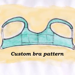 First bra pattern, Julie, Custom bra pattern, Teen girl bra pattern, Wireless bra pattern, Linen bra pattern