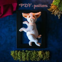 Teddy pig sewing pattern PDF 19 cm plushie toy handmade DIY