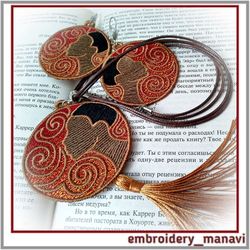 In the hoop Embroidery design FSL African woman earrings pendant