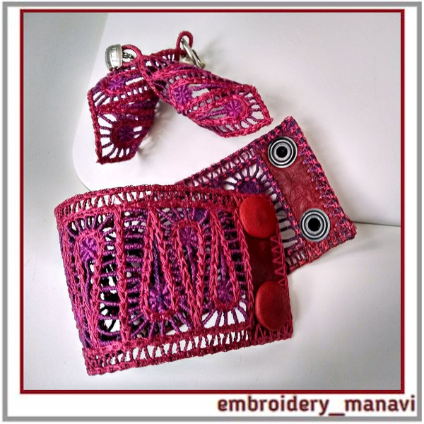 In-the-hoop-embroidery-design-FSL-lace-crochet-bracelet-DIY
